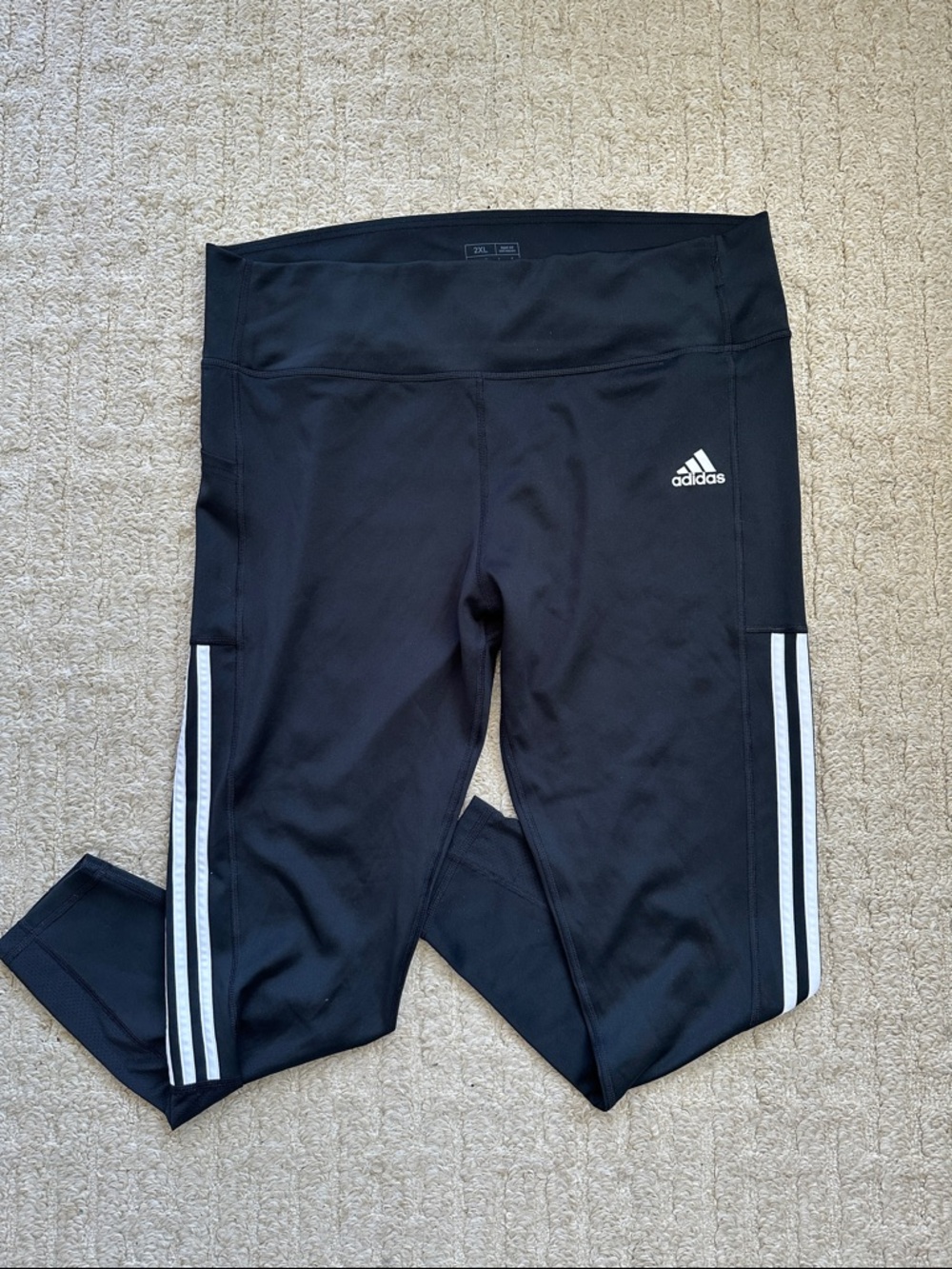 Adidas Aeroready Black 3 Stripes Leggings